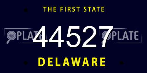 44527 Delaware License Plate
