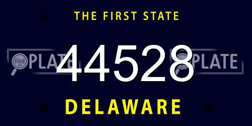 44528 Delaware License Plate