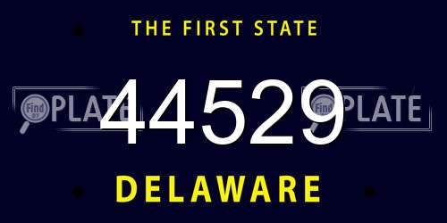 44529 Delaware License Plate
