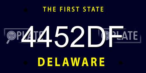 4452DF Delaware License Plate