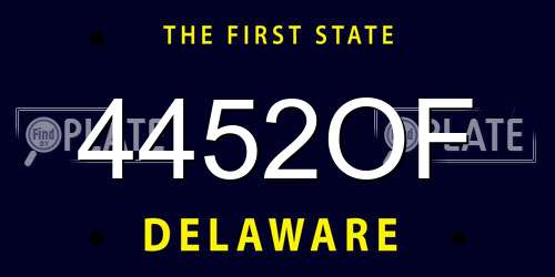 4452OF Delaware License Plate