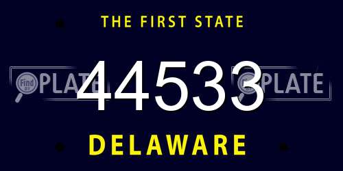 44533 Delaware License Plate