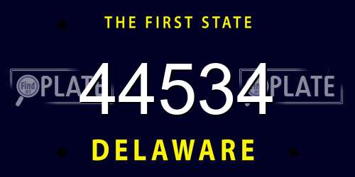 44534 Delaware License Plate