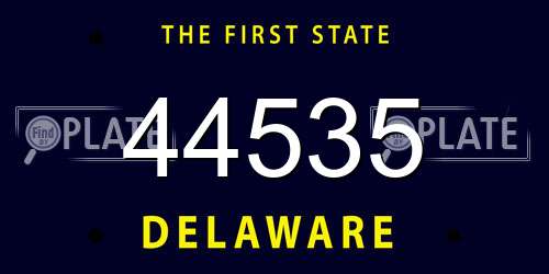 44535 Delaware License Plate