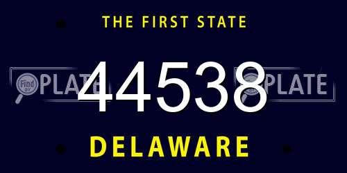 44538 Delaware License Plate