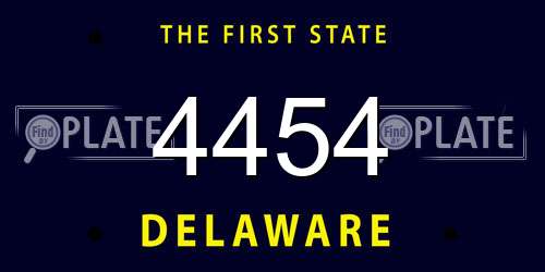 4454 Delaware License Plate