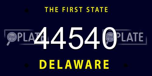 44540 Delaware License Plate