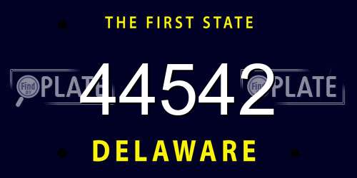 44542 Delaware License Plate