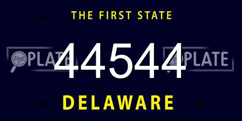 44544 Delaware License Plate