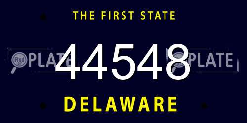 44548 Delaware License Plate
