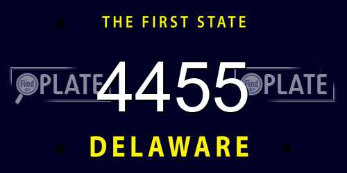 4455 Delaware License Plate