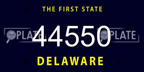 44550 Delaware License Plate