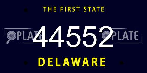 44552 Delaware License Plate