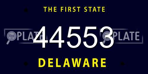44553 Delaware License Plate