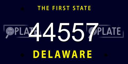 44557 Delaware License Plate
