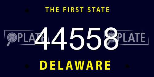 44558 Delaware License Plate