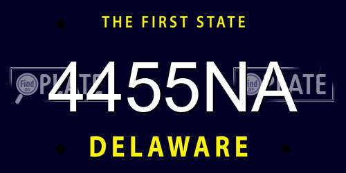 4455NA Delaware License Plate