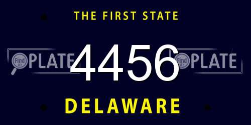 4456 Delaware License Plate