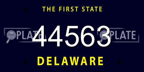 44563 Delaware License Plate