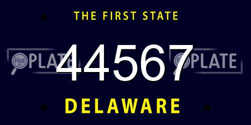 44567 Delaware License Plate