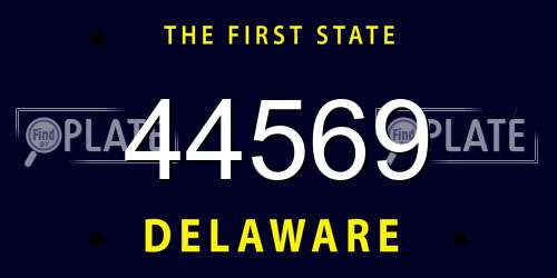 44569 Delaware License Plate
