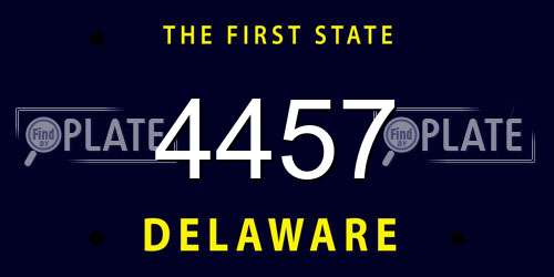 4457 Delaware License Plate