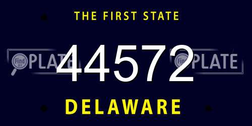 44572 Delaware License Plate