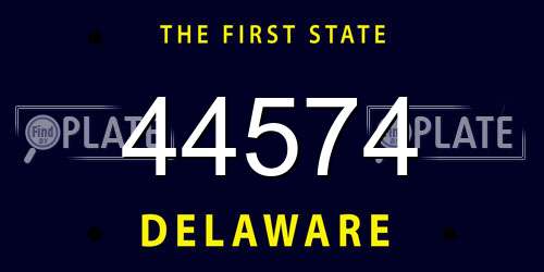 44574 Delaware License Plate