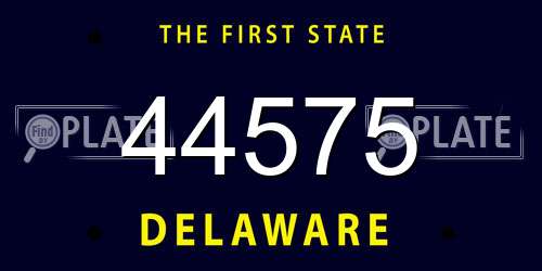 44575 Delaware License Plate