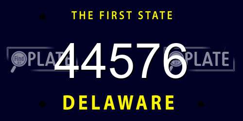 44576 Delaware License Plate