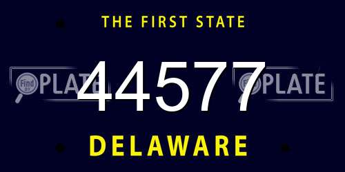44577 Delaware License Plate