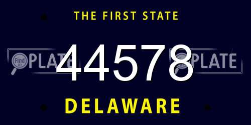 44578 Delaware License Plate