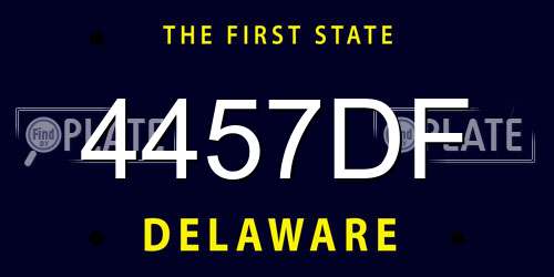 4457DF Delaware License Plate