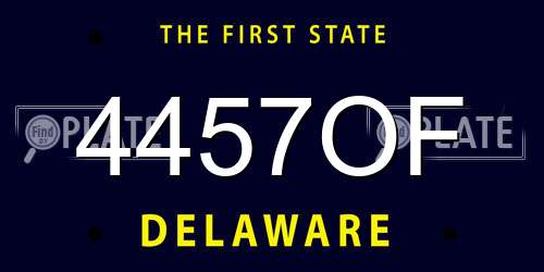 4457OF Delaware License Plate