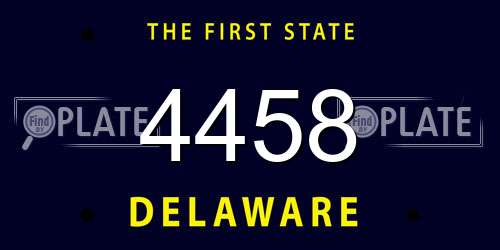 4458 Delaware License Plate