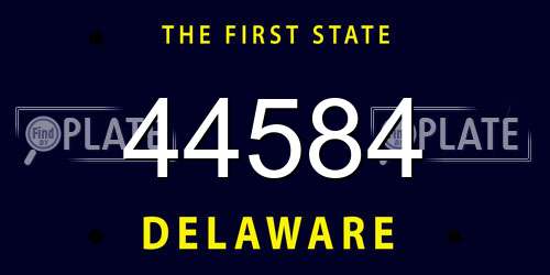 44584 Delaware License Plate