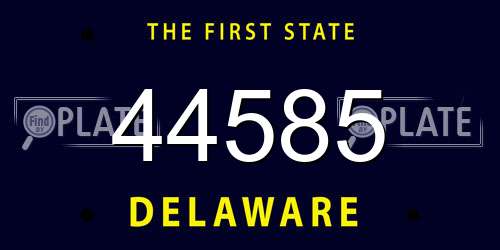 44585 Delaware License Plate
