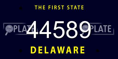 44589 Delaware License Plate