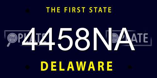 4458NA Delaware License Plate