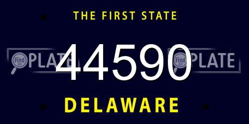 44590 Delaware License Plate
