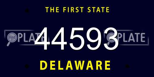 44593 Delaware License Plate
