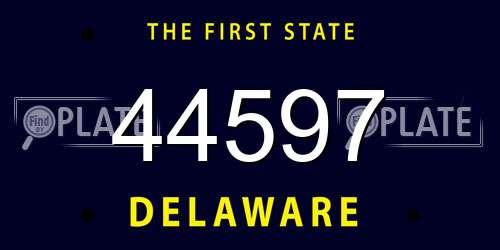 44597 Delaware License Plate