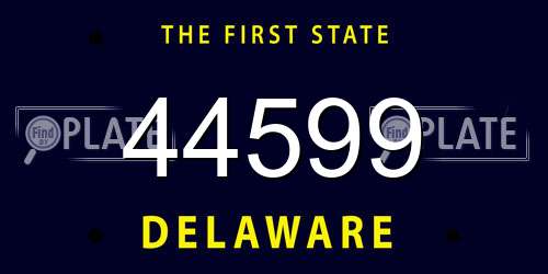 44599 Delaware License Plate