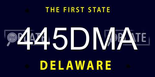 445DMA Delaware License Plate