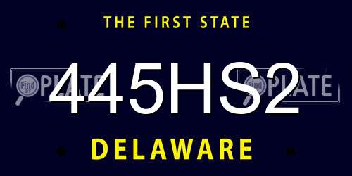 445HS2 Delaware License Plate