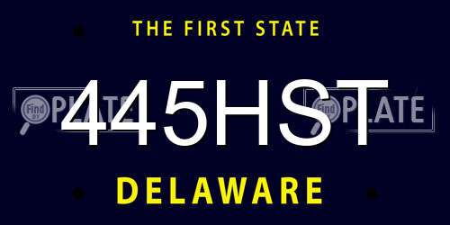 445HST Delaware License Plate