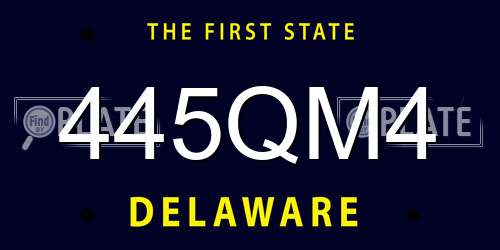 445QM4 Delaware License Plate