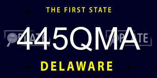 445QMA Delaware License Plate