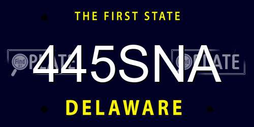 445SNA Delaware License Plate
