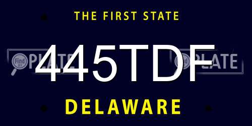 445TDF Delaware License Plate